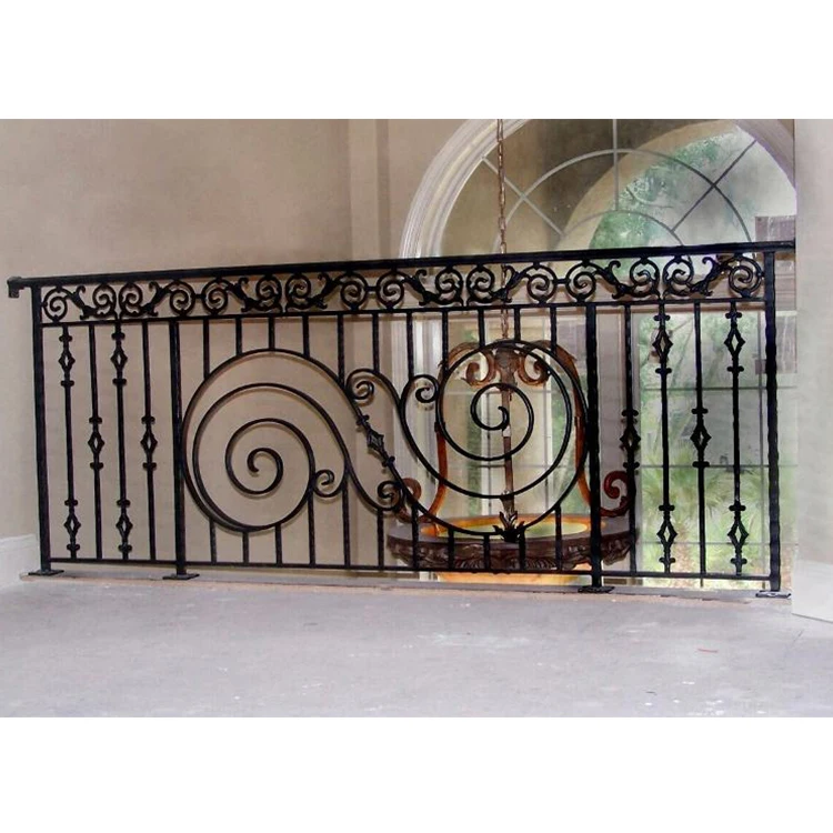 Maatwerk Moderne metalen balustrades Leuningen Decoratieve smeedijzeren binnenleuningen