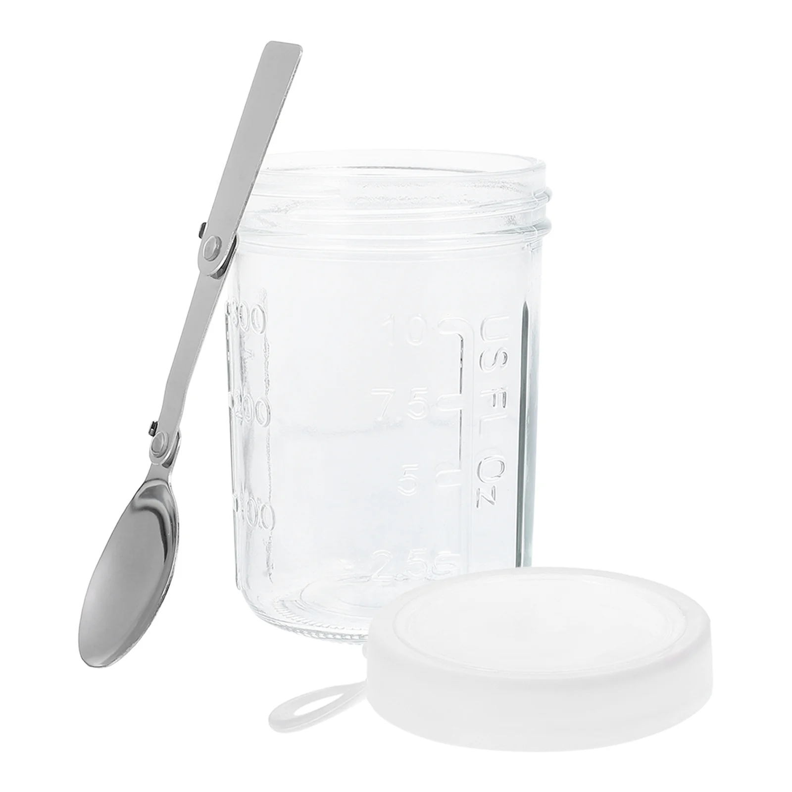 

Glass Oatmeal Containers Wide Mouth Food Jars Lids Spoons Reusable Yogurt Parfait Cups Meal Prep 350ml Cereal Milk Salad