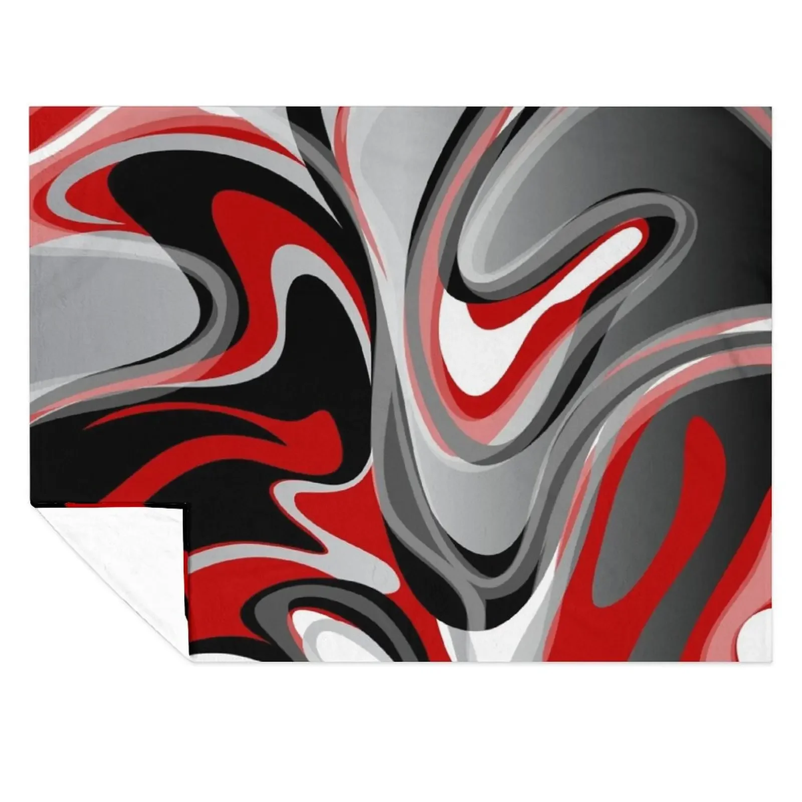 

Liquify - Red, Gray, Black, White Throw Blanket Thin Warm Camping Winter beds Blankets