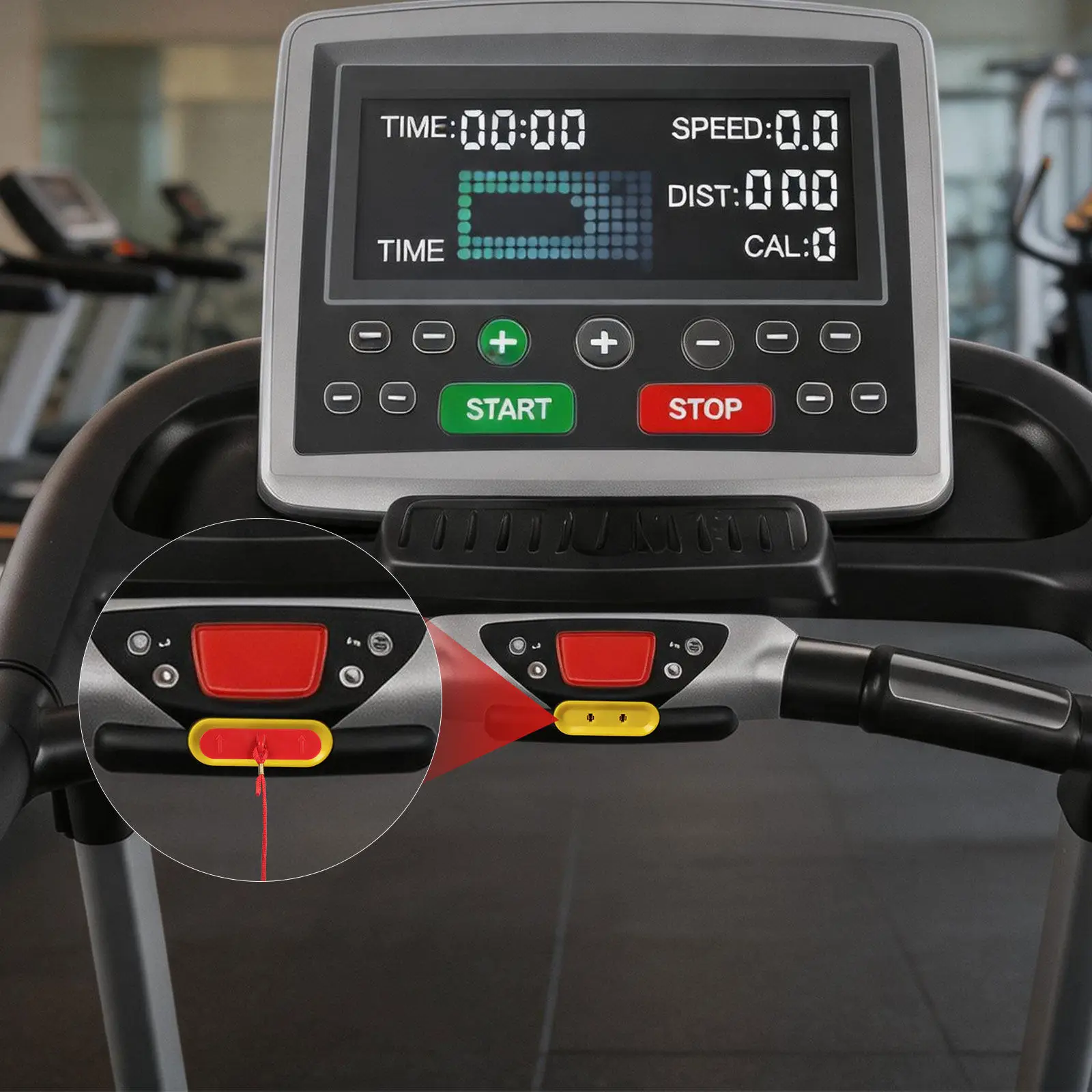 Treadmill Emergency Stop Key For Fitness Runners Dual Insert Safety Start Lock Running Machine