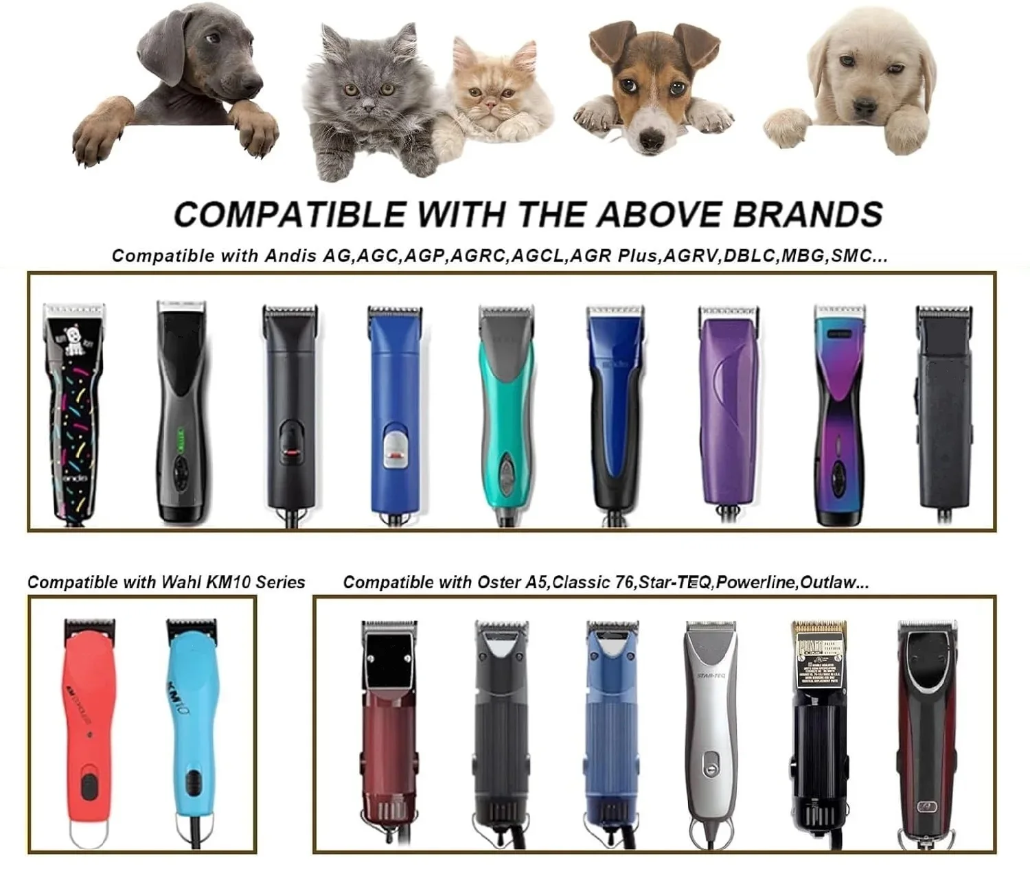 3F 4F 5F 7F 9# 10# 30# 40# 50# Professional Dog Clipper A5 Blade Fit Most Andis & Oster Pet Clippers