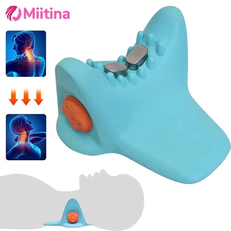 

Electric Cervical Massae Pillow EMS Intelligent Pulse Heated Neck Stretcher Pain Relief Cervical Repair Head Acupoint Massager