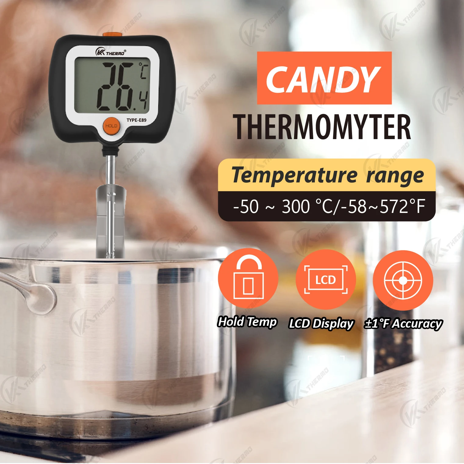 Confectionery/Sugar/Candy Thermometer Food Cooking Kitchen Digital BBQ Thermometer Meat Cake Milk Thermometer Tool