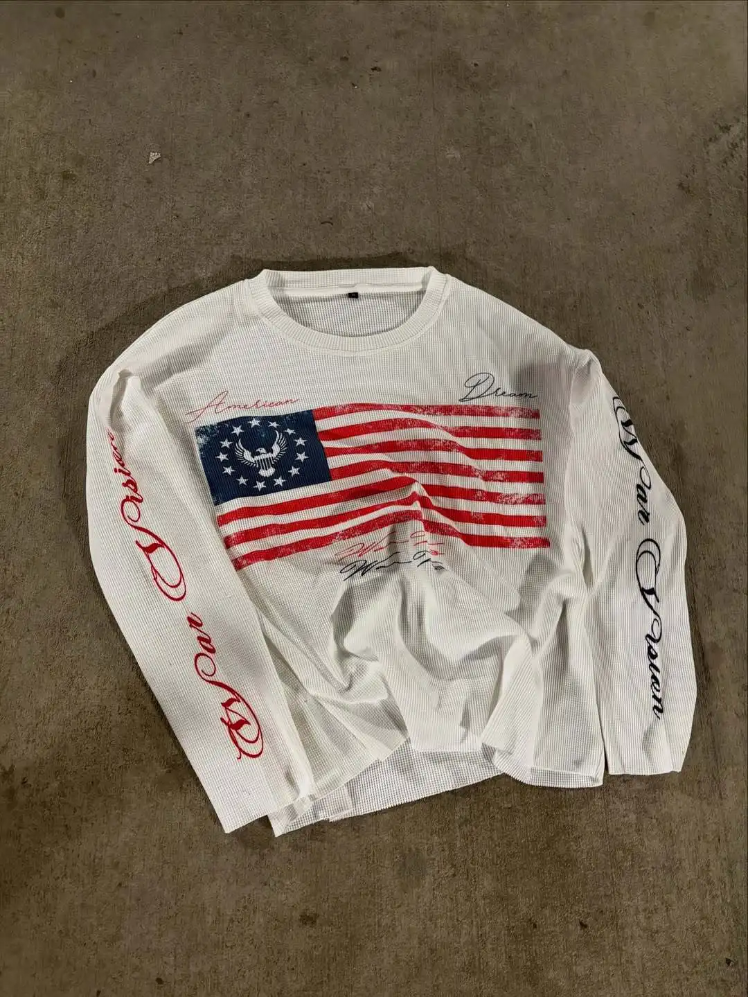 New Hoodie Street Round Neck Long Sleeved Personalized Loose T-Shirt Letter Printed Loose and Versatile Embroidered Clothing