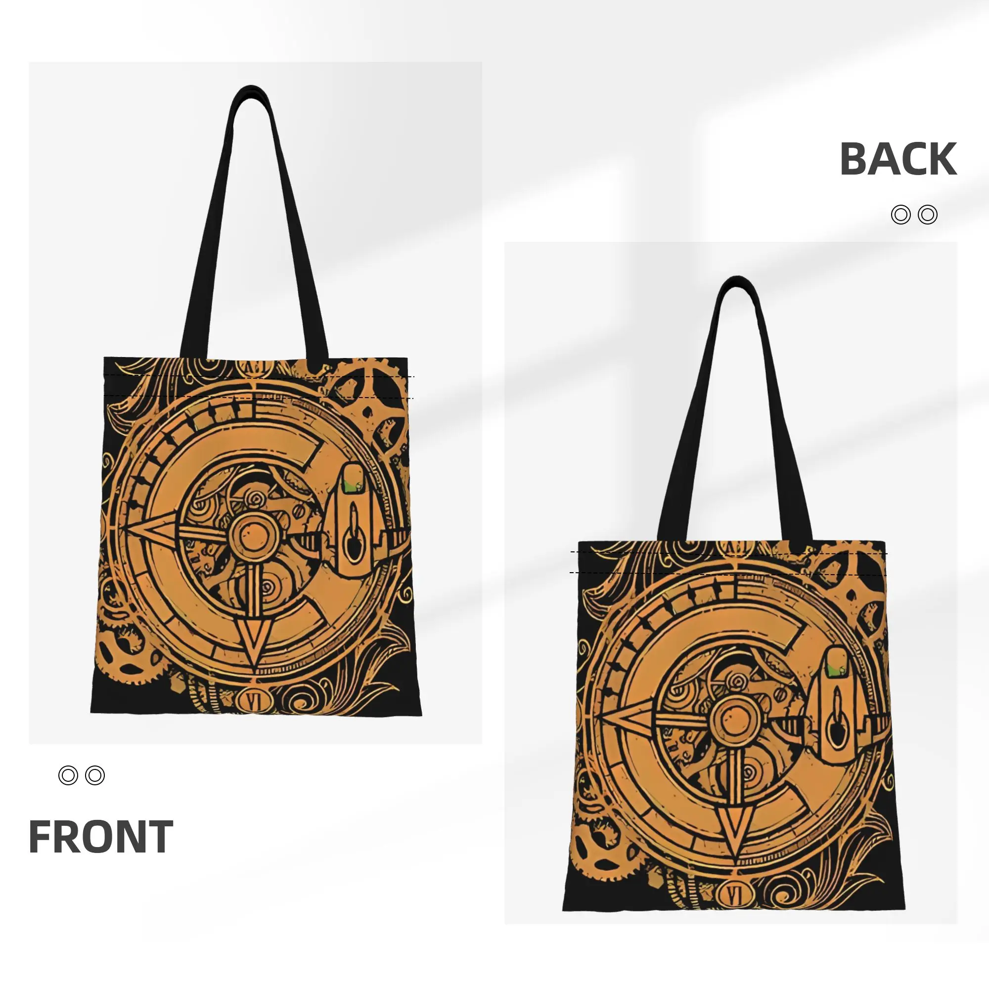 C-Chrono Trigger Clock Epoch Canvas Woman Tote Bag for Shopping Travel Outdoor Heavy Duty Shoulder Handbag