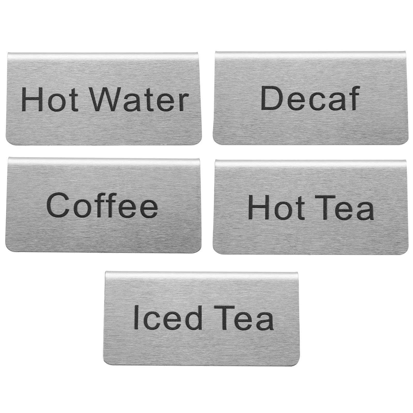 

5pcs Stainless Steel Table Tent Signs Coffee Tea Beverage Display Drink Labels For Cafe Restaurant Buffet Mini Food