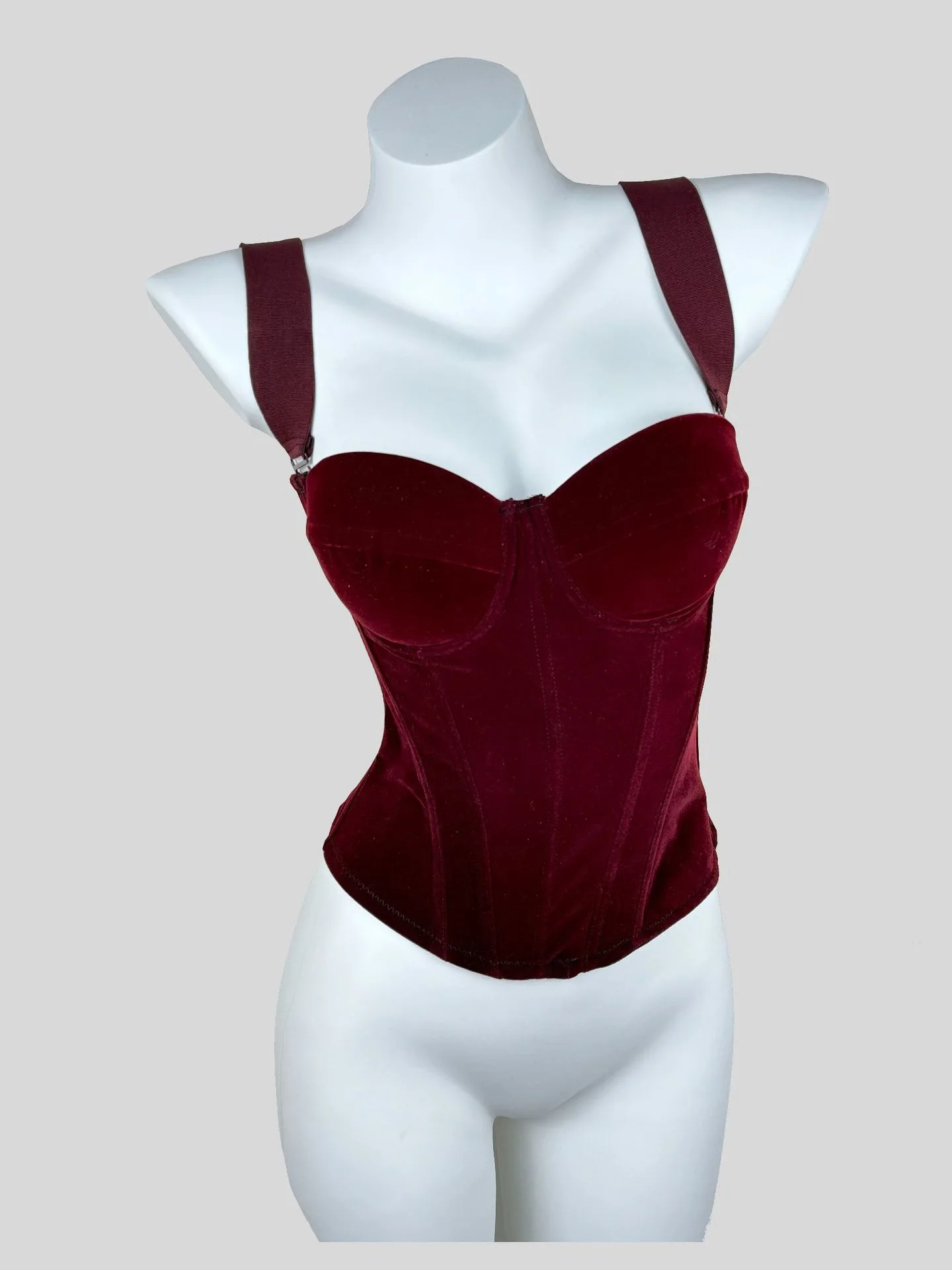 Velvet Corset Boned Bustier Detachable Straps Women Top Solid Shaping Slimming Sexy Party Club Camisole Tank Top Vintage