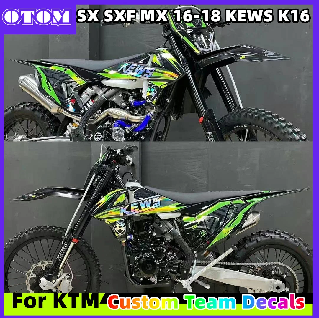 OTOM-Kit de pegatinas holográficas para KEWS, calcomanías personalizadas para K16, KTM, SX, SXF, MX 16-18, EXC, XCW 17-19, 250, 300