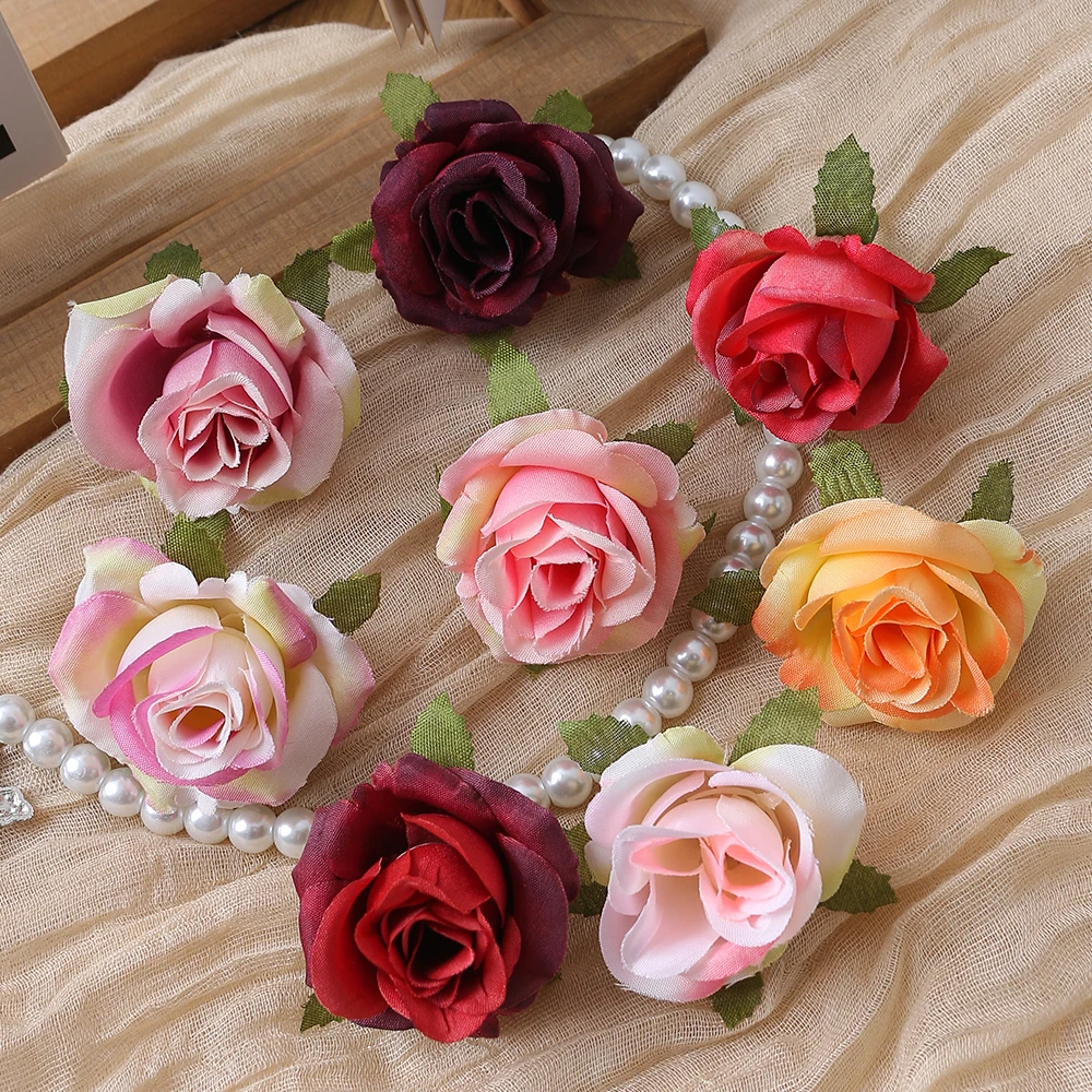 50PC Artificial Flowers DIY Candy Box Cake Home Decor Christmas Decorative Wreaths Wedding Party Garden Roses Arch Silk Fake