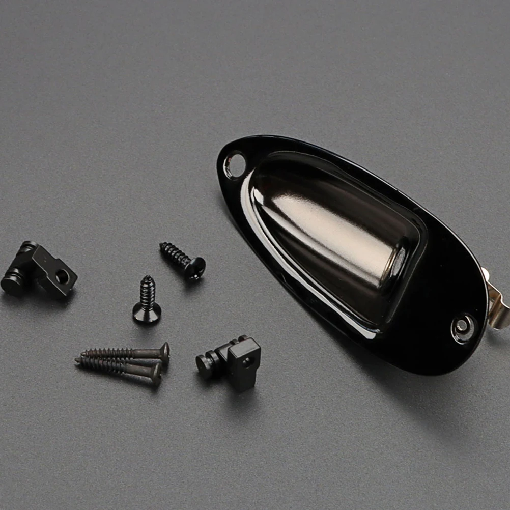 

Black Boat Insert Set Guitar Retainer Electric Instrument Accessory Metal Output Jack for Input