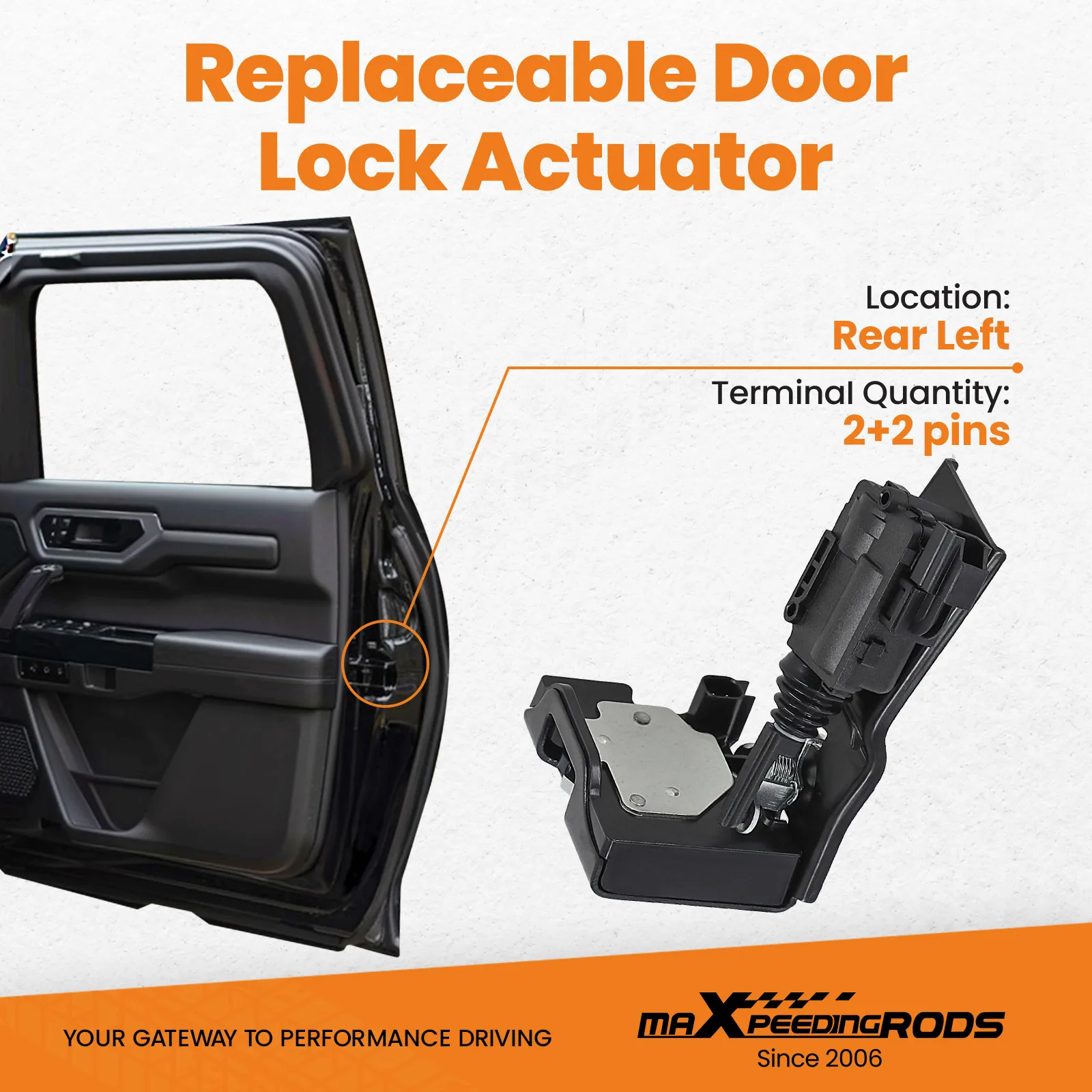 Actuador de bloqueo de puerta trasera izquierda para Ford Escape 09-12, Mazda Tribute 2008, 2009, 2010, Mercury Mariner 09, 10, 11, 9L8Z7843150B