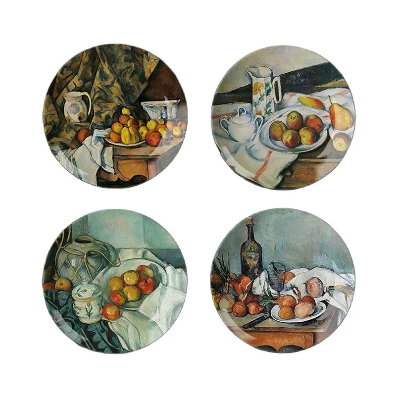 8 Inch Oil Painting Decorative Plate Living Room Background Ceramic Wall Hanging Dishes Home Decoration Cerâmica Pendurado Prato