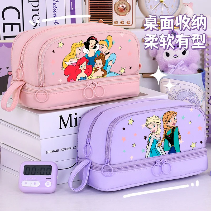 مقلمة أميرات ديزني أورورا سنو وايت مقلمة أرييل إيلا سعة كبيرة صندوق رصاص صندوق أدوات مكتب متعدد الوظائف #2