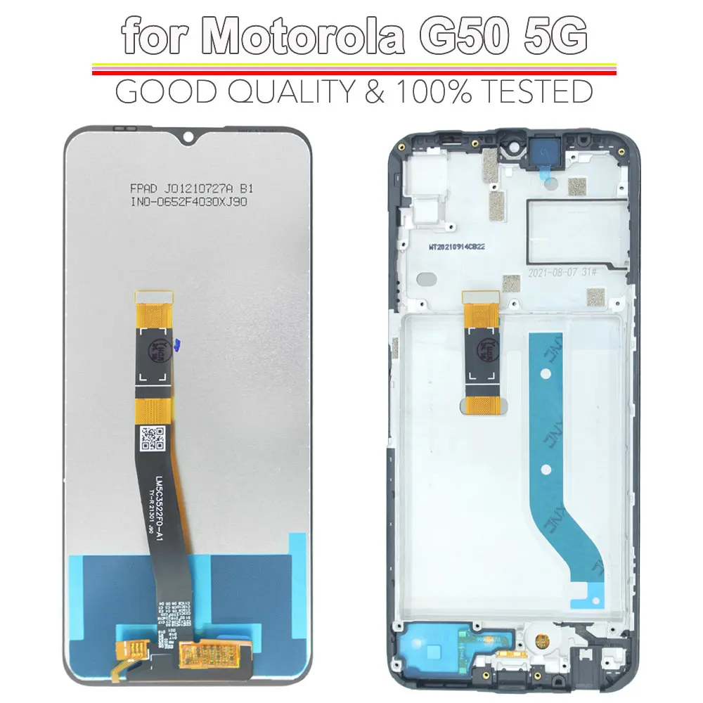 Wyświetlacz LCD z ekranem dotykowym i digitizerem do Motorola Moto G50 5G, zamiennik z ramką dla Moto G50 5G XT2149 — zdjęcie produktu 2