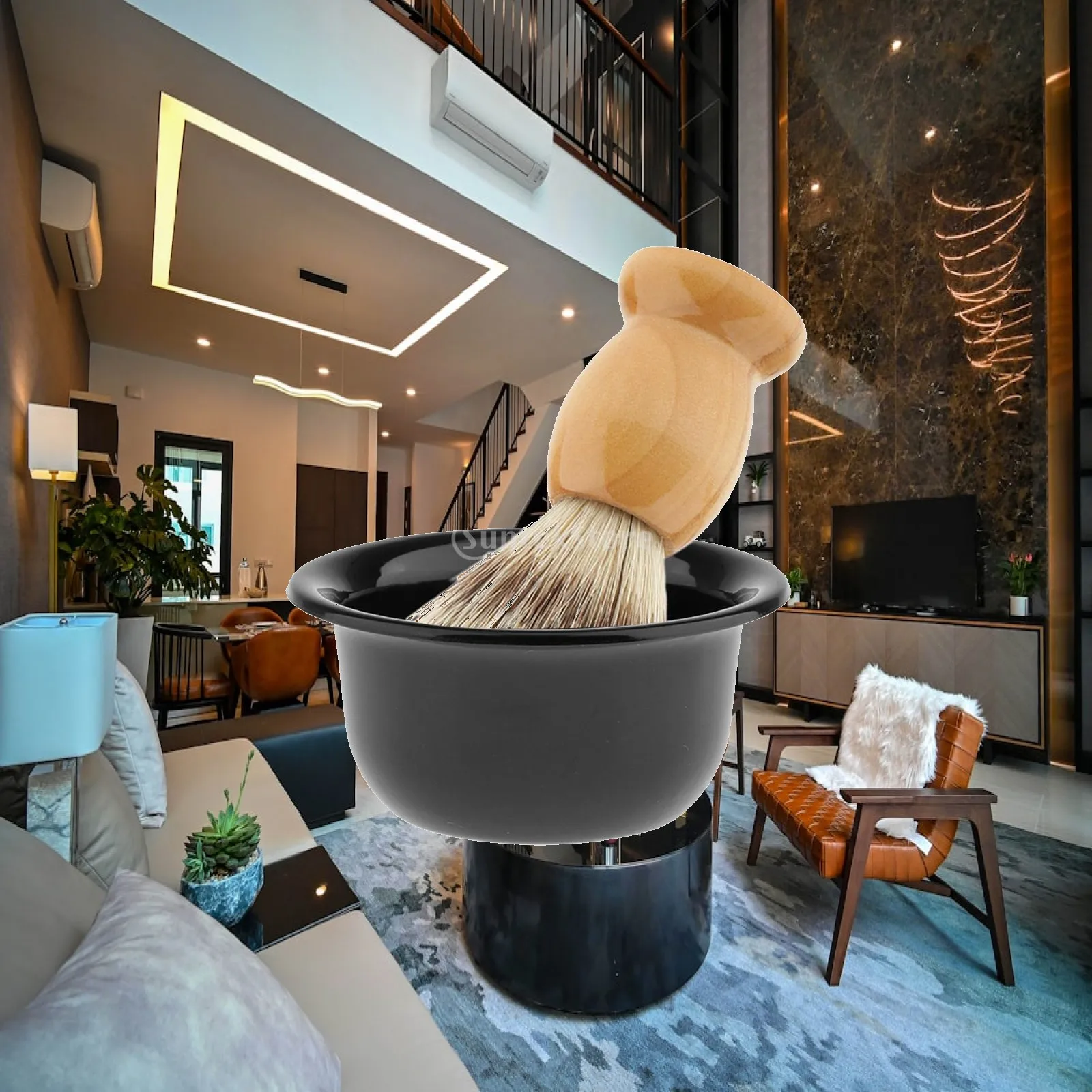 Shaving Soap Bowl with Brush Traditional Shaving Accessory Set Shaving Mug for Travel or Home