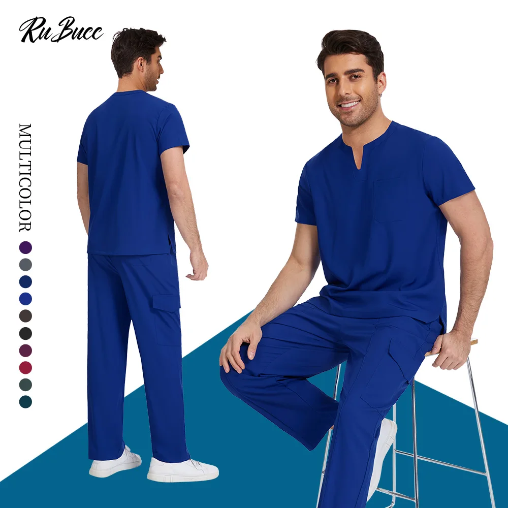 Sala de operação médico roupas uniformes enfermeira hospital conjunto de enfermagem qucik seco clínica dentária esfrega conjunto com grandes pacotes para homem