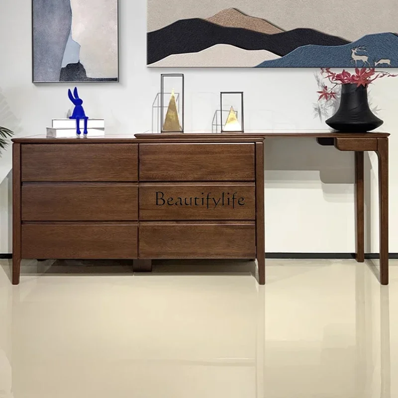

FG17Full-solid dresser integrated small apartment bedroom modern simple walnut bedside makeup table