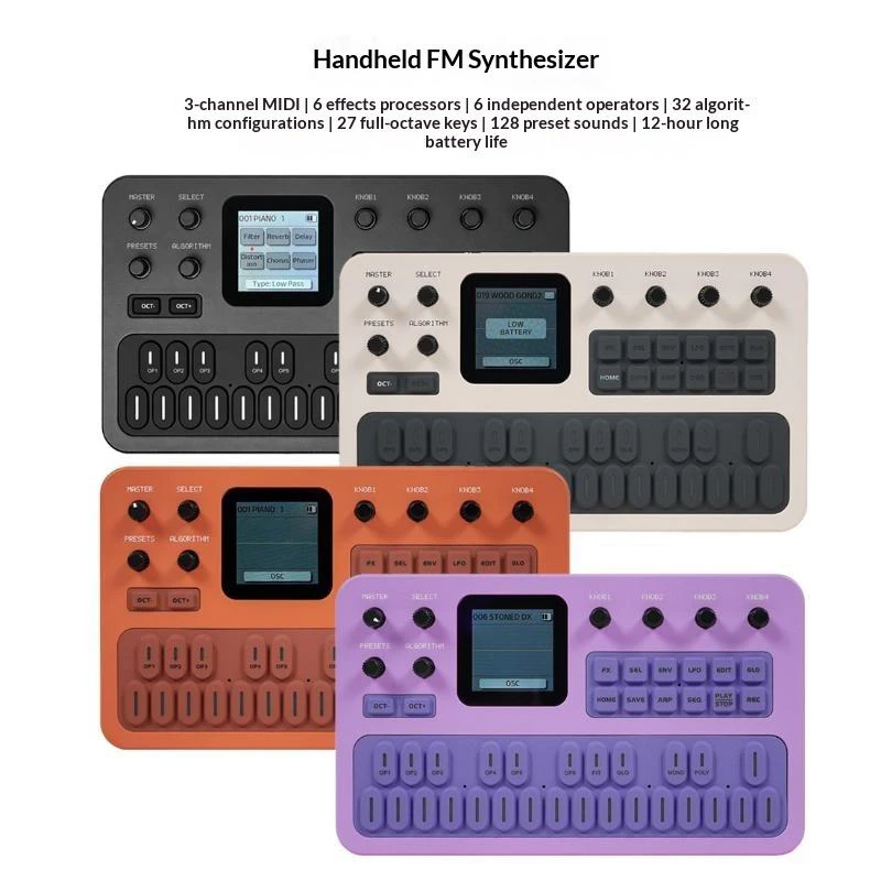 Portable FM  27 Keys 128 Preset Tones 12H Battery Life Compact Digital Synth For Music Creation Live Performance