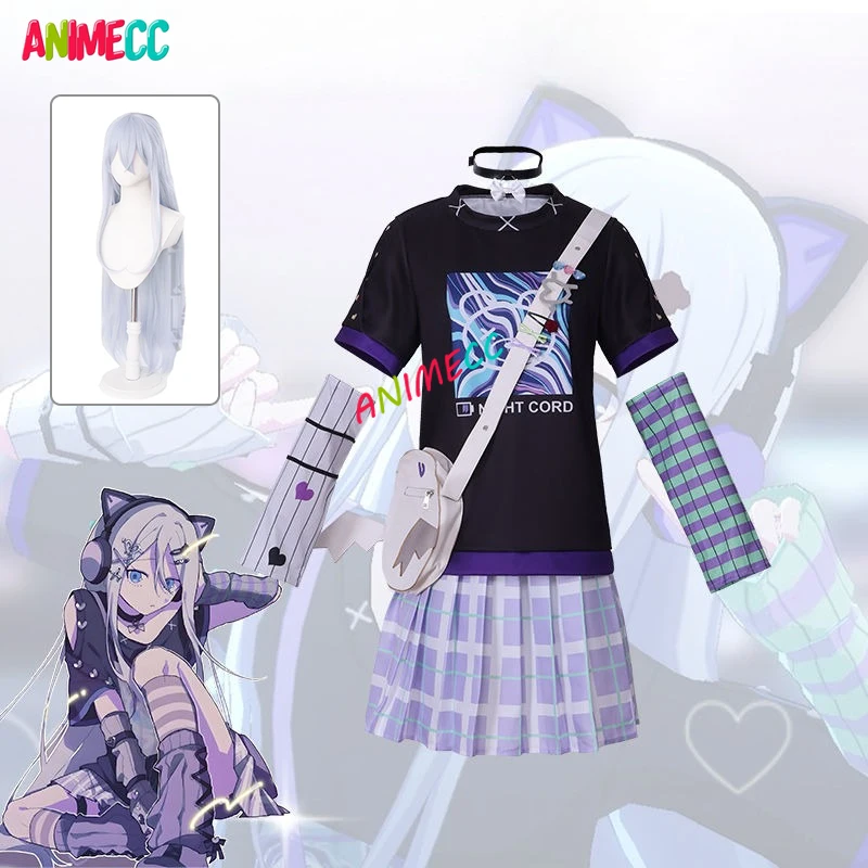 ANIMECC auf Lager Yoisaki Kanade Bunte Bühne Cosplay Kostüm Perücke Anime Projekt Sekai Kleid Halloween Party Outfits für Frauen