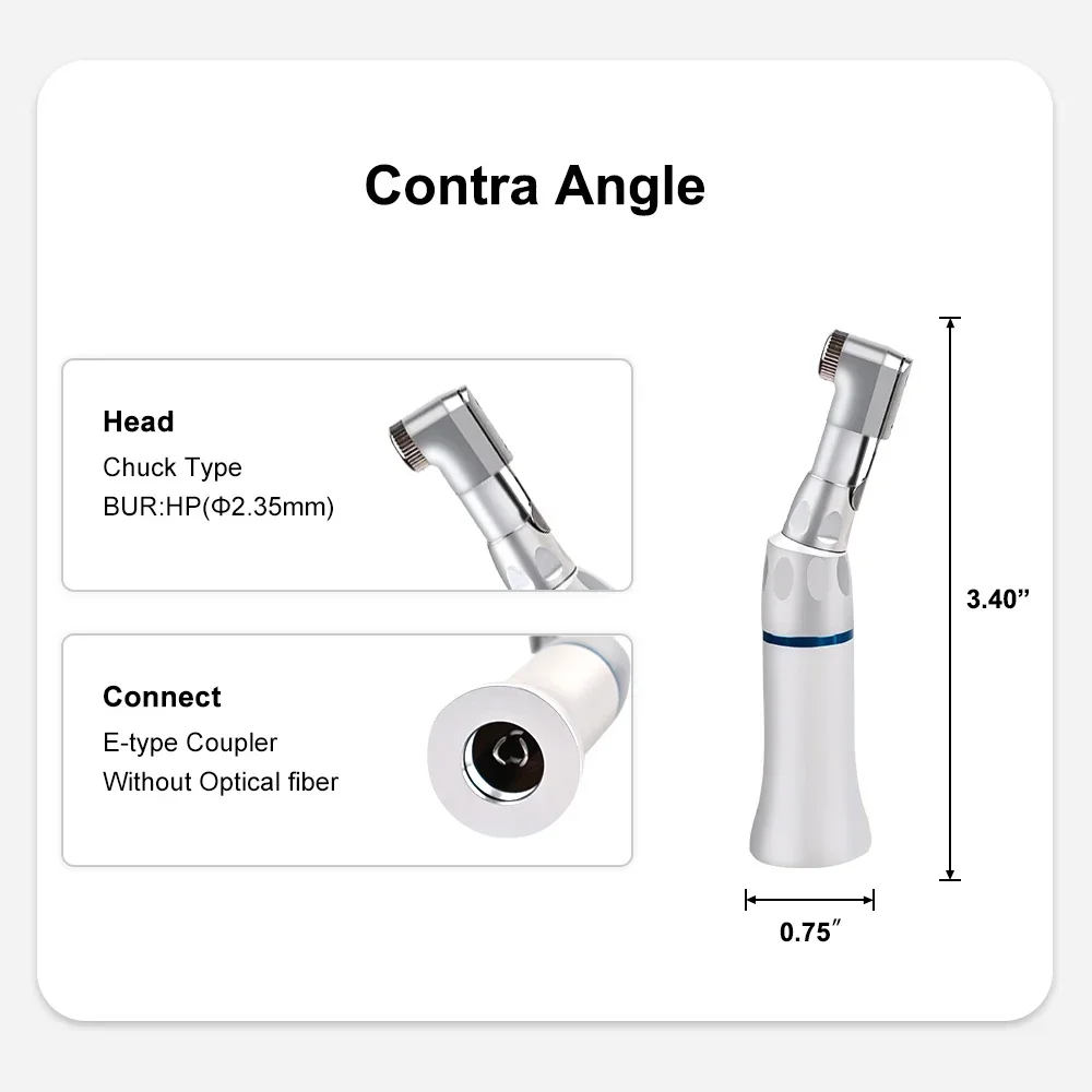 Dental Low Speed Handpiece FX Straight Head Handpiece 203C Latch Chuck Contra Angle 2/4Holes Air Turbine Dental Lab Equipment