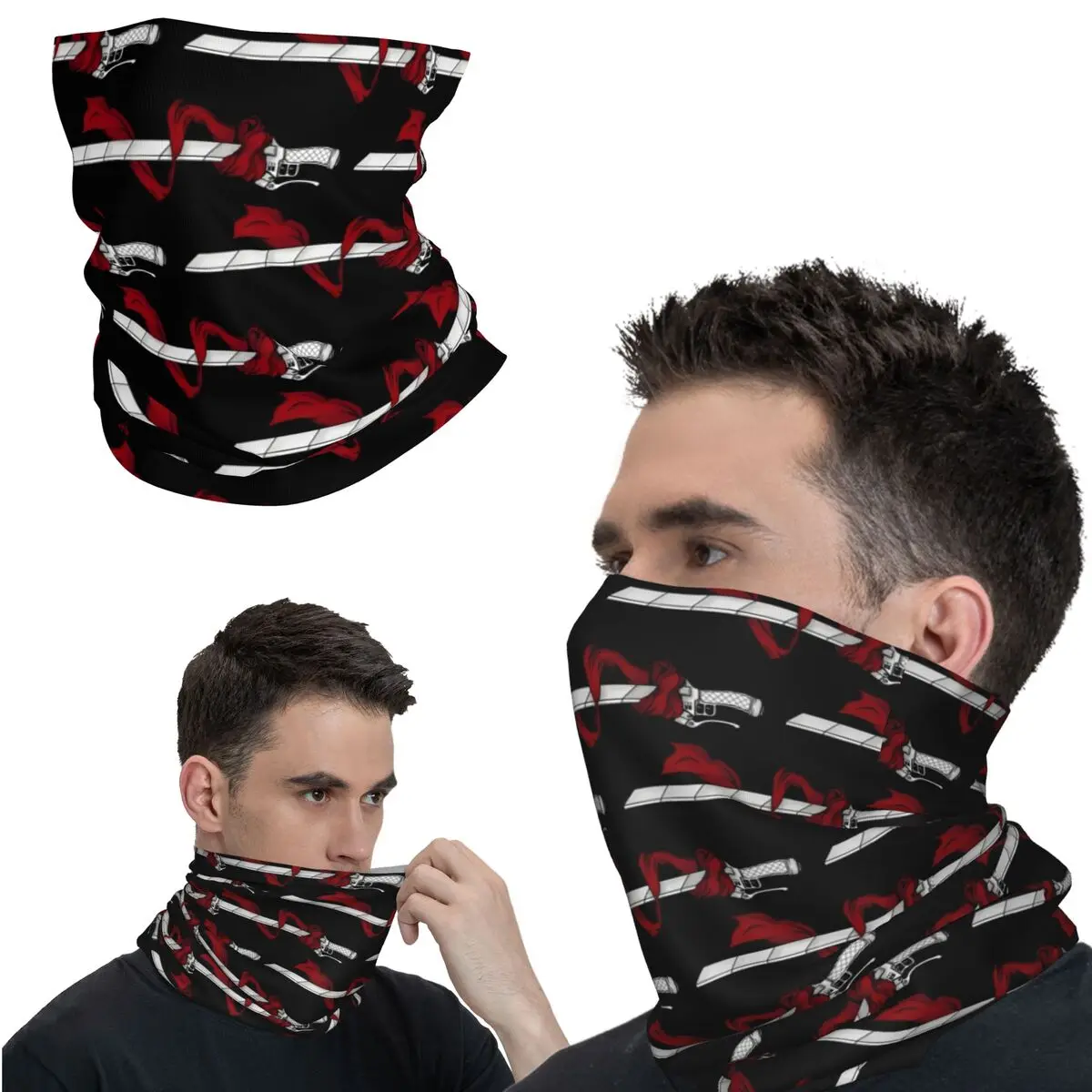 The Beautiful Sword Sticker Motocross Bandana Neck Cover Printed A-Attack on Titan Face Scarf Running Unisex Adult Breathable