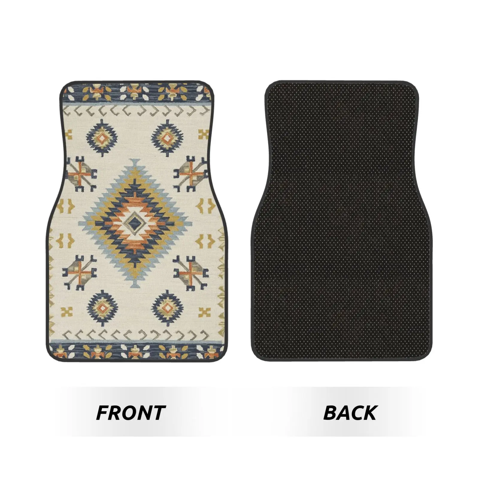 Bohemian Aztec Geometric Pattern Car Waterproof Rubber Car Mats 4PCS Car Floor Carpets Rugs Non-Slip Auto Foot Mats Floor Mat