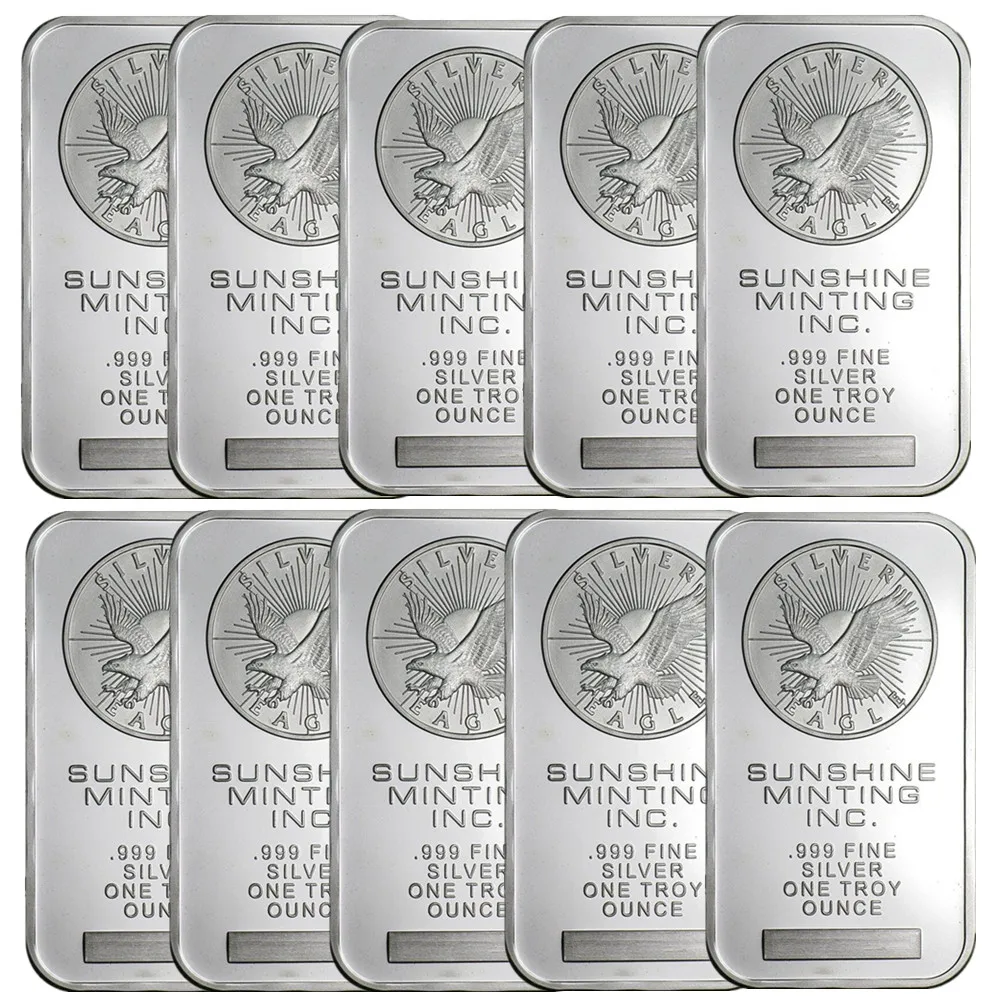 

1 oz Sunshine Minting Silver Bar American Silver Bullion No Magnetic silvering Bar