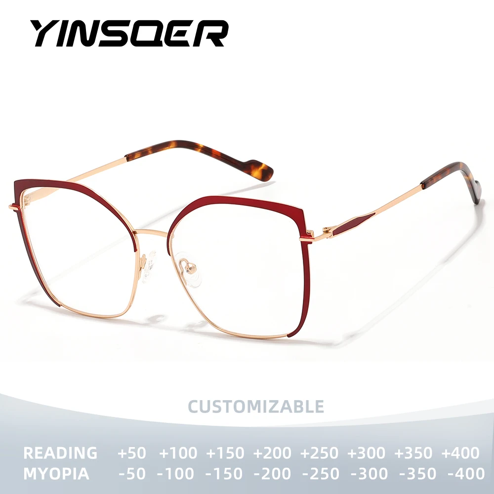 

YINSQER очки для дальнозоркости женские кошачий глаз оптические очки для близорукости женские очки по индивидуальному заказу по рецепту
