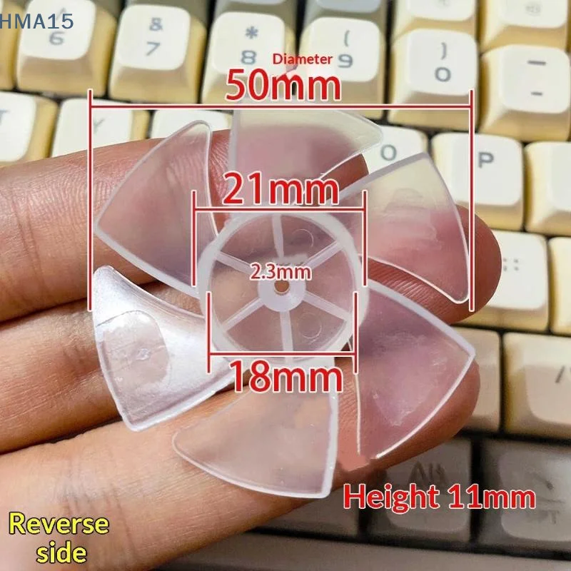 【YA】Mini Plastic Wind Wheel 6 Blades Transparent Fan Blade 2/4/10Pcs Low Power Replace Parts for Kids DIY Science Projects