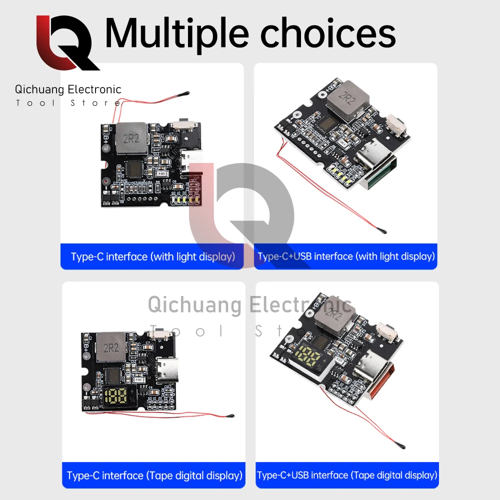 22,5 W Banco de Potencia Bidireccional de Carga Rápida Placa de Circuito Módulo de Energía Móvil Con Digital/Luz Tipo-c USB Suppor PD/QC3.0 2,0