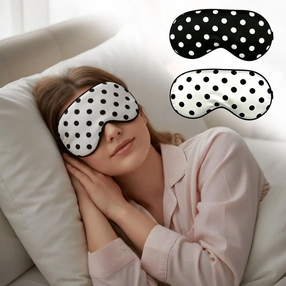 Polka Dot Sleeping Eye Covers Soft Texture Adjustable Strap Eye Protection Mask Breathable Travel Eye Mask Airplane Use