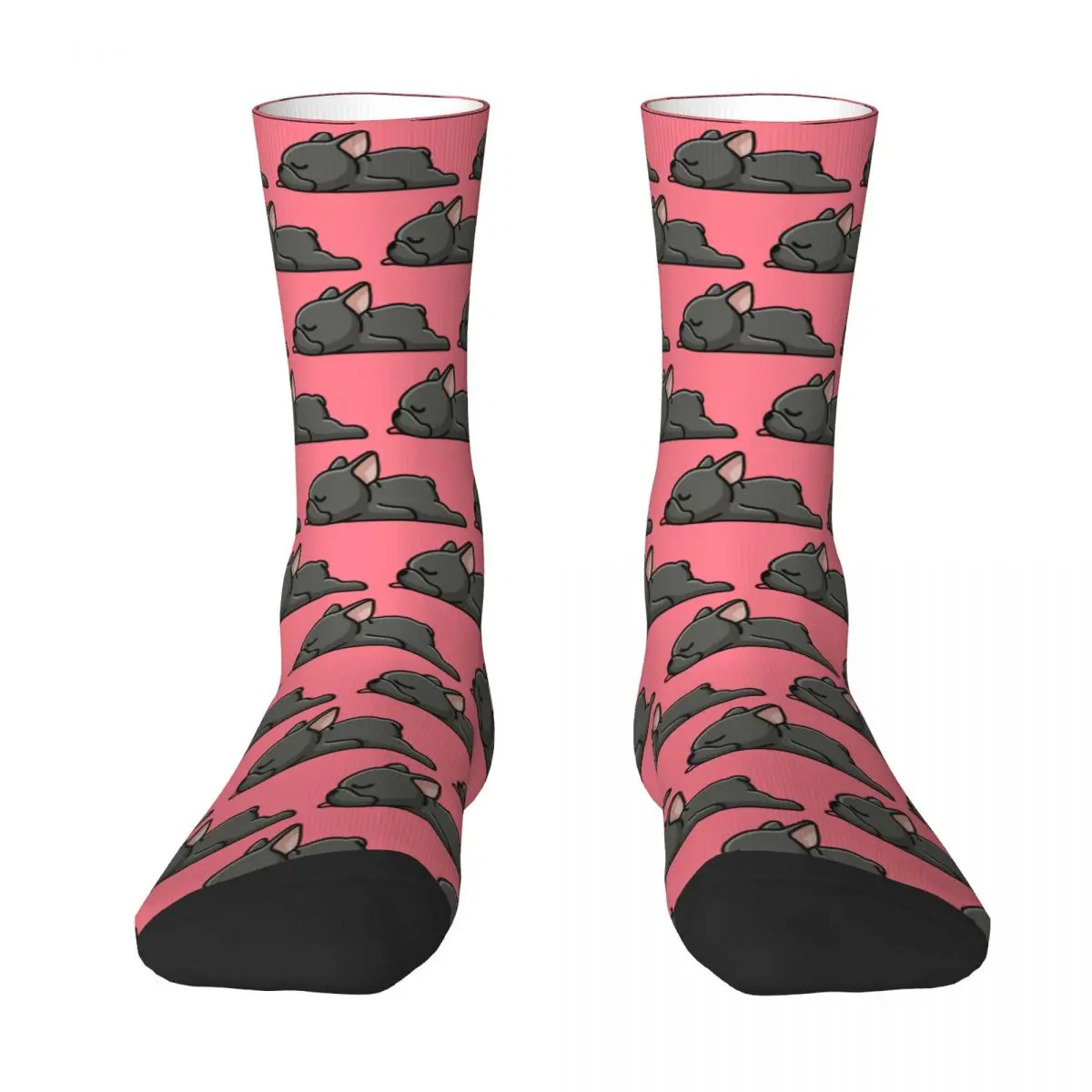 Calcetines con estampado 3D de Bulldog Francés para hombre y mujer, calcetín Unisex, estilo callejero