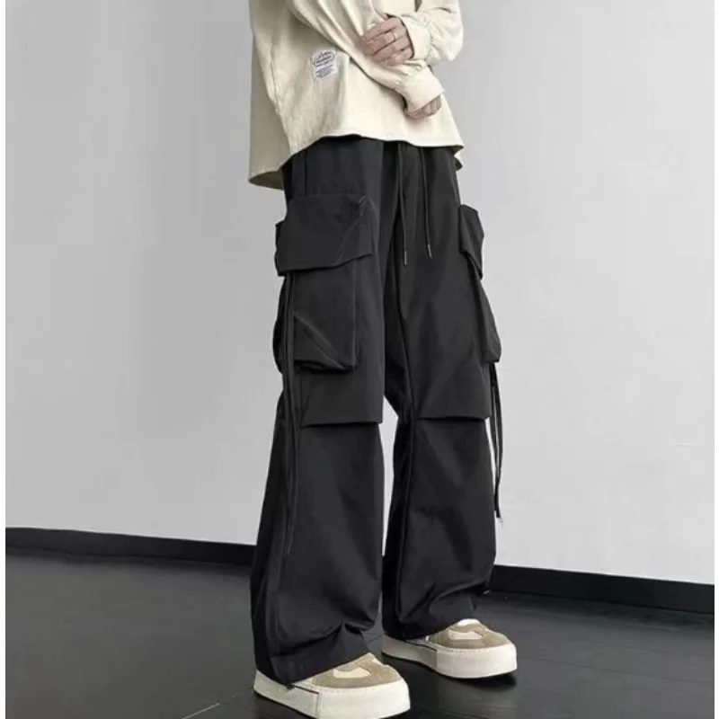 

Men's and Women's Broadleg Assault Pants New Trend Autumn and Winter Casual Pants with Velvet American Fashion Brand Overalls