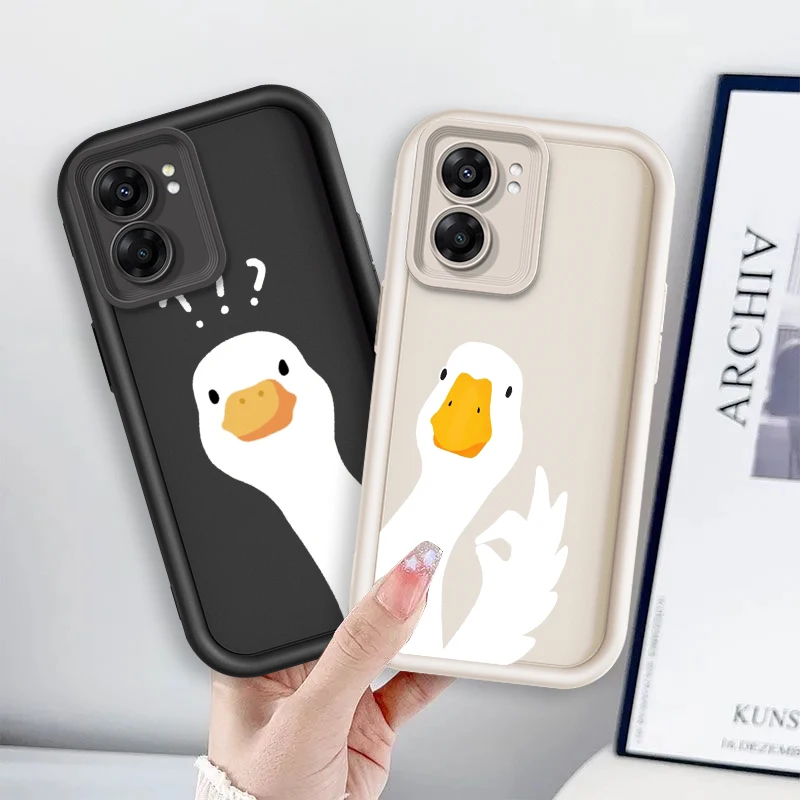 Cartoon Duck Goose Interesting Eye Ladder For OPPO Find X5 X3 A58 A57 A55 A53 A54 A92 A74 A78 A98 A16 A94 A76 A72 5G Cover