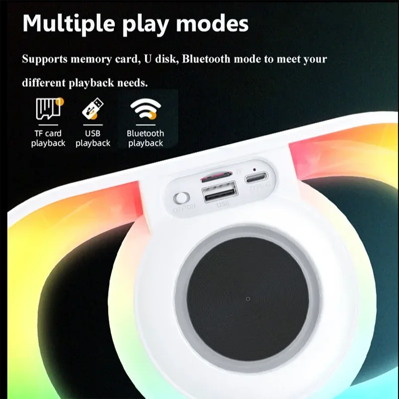 Открытый кемпинг RGB ночник Bluetooth 5,3 динамик крутой настольный атмосферный беспроводной звуковой ящик для мобильного телефона сабвуфер