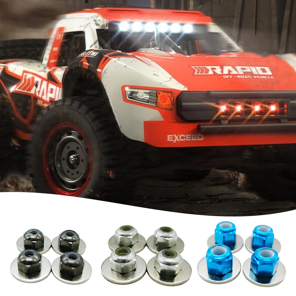 4pcs/set M3 Tire Nut 4PCS For 1/14 LC Racing Fit M3 Tire Nut 4PCS For LC Racing 1/14 Electric EMB black