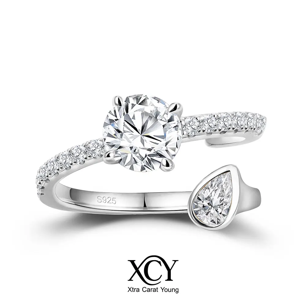 bague-ouverte-ajustable-xcy-en-moissanite-couleur-d-vvs1-argent-sterling-925-taille-ronde-et-poire-pour-fiancailles-et-mariage-bijou-fin-cadeau