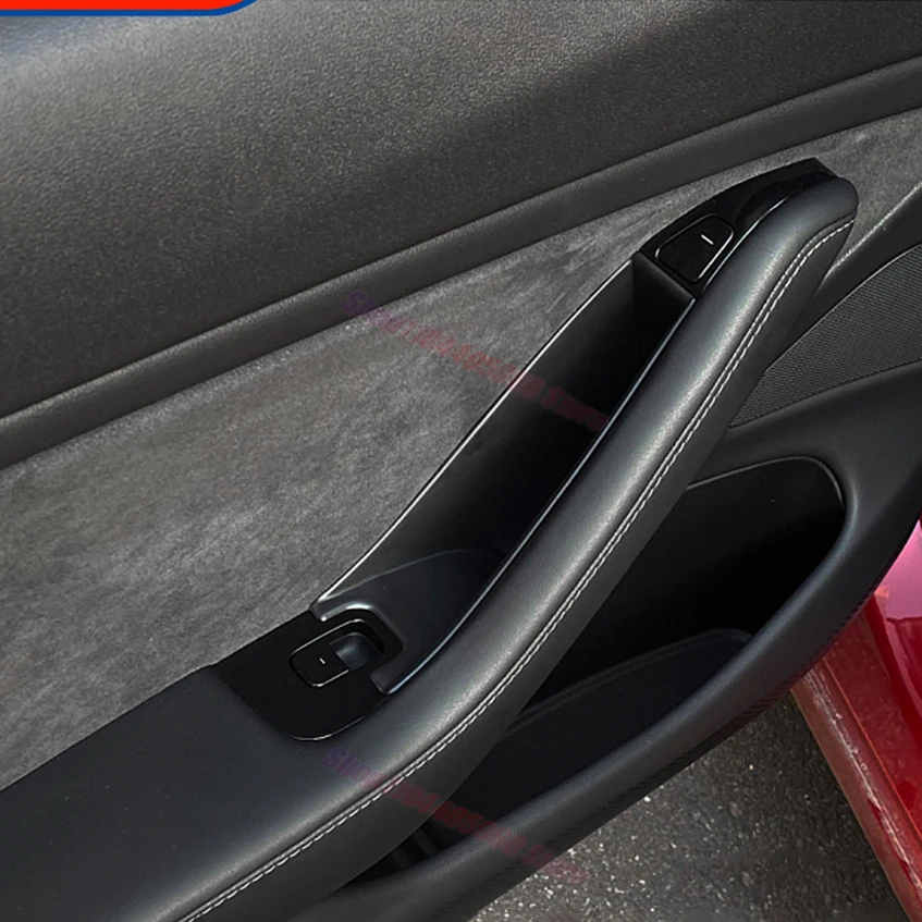 For Tesla Model Y Car Door Handle Storage Tray Front & Rear Door Organizer Interior Accessory