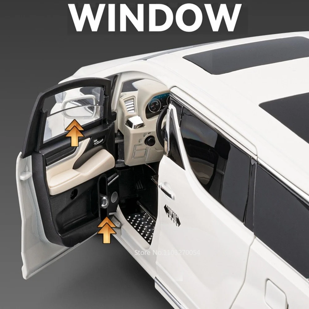 1:18 LM300 Prado Modelli in lega pressofusa Giocattoli Auto Suono Luce Tirare indietro Porte aperte Volante anteriore Auto Regali per bambini Festival