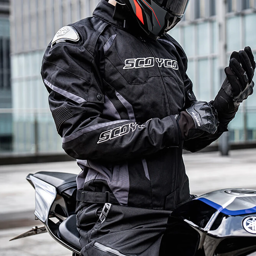 New SCOYCO Jacket Motorcycle Waterproof Motocross Jacket Men Chaqueta Moto Protective Gear Motorbike Moto Riding Jacket