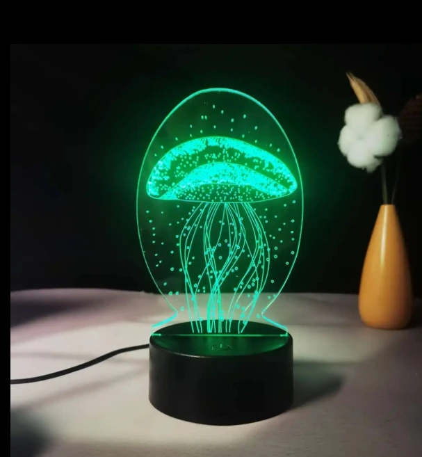 Casa inteligente luzes de controle remoto colorido água-viva led mesas lâmpada luz da noite para crianças decoração do quarto