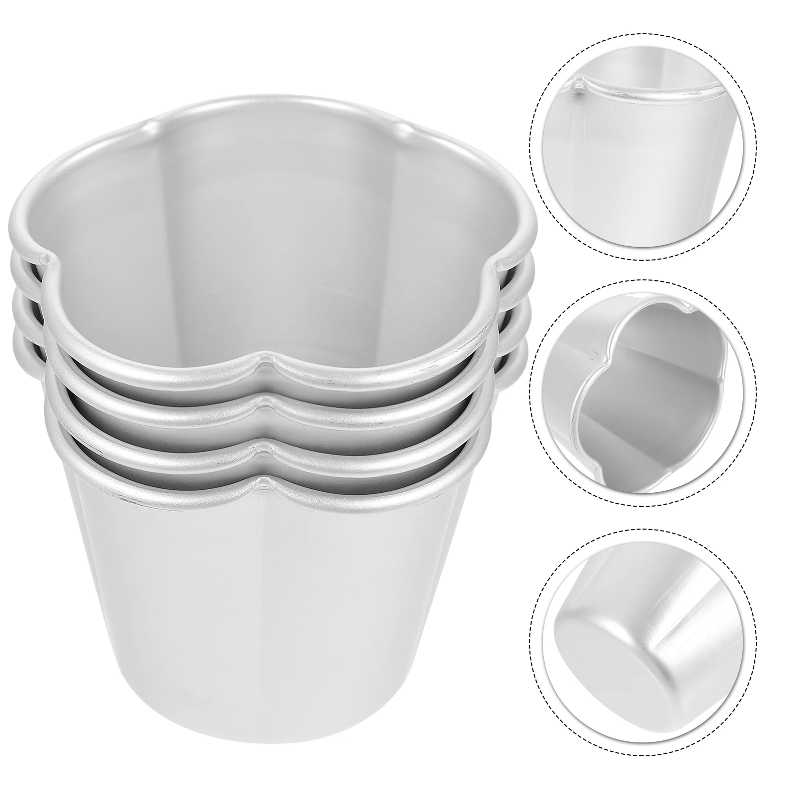 

4 Pcs Jelly Pudding Mould Tart Mold Caramel Baking Aluminum Alloy Dessert Cake Making Muffin