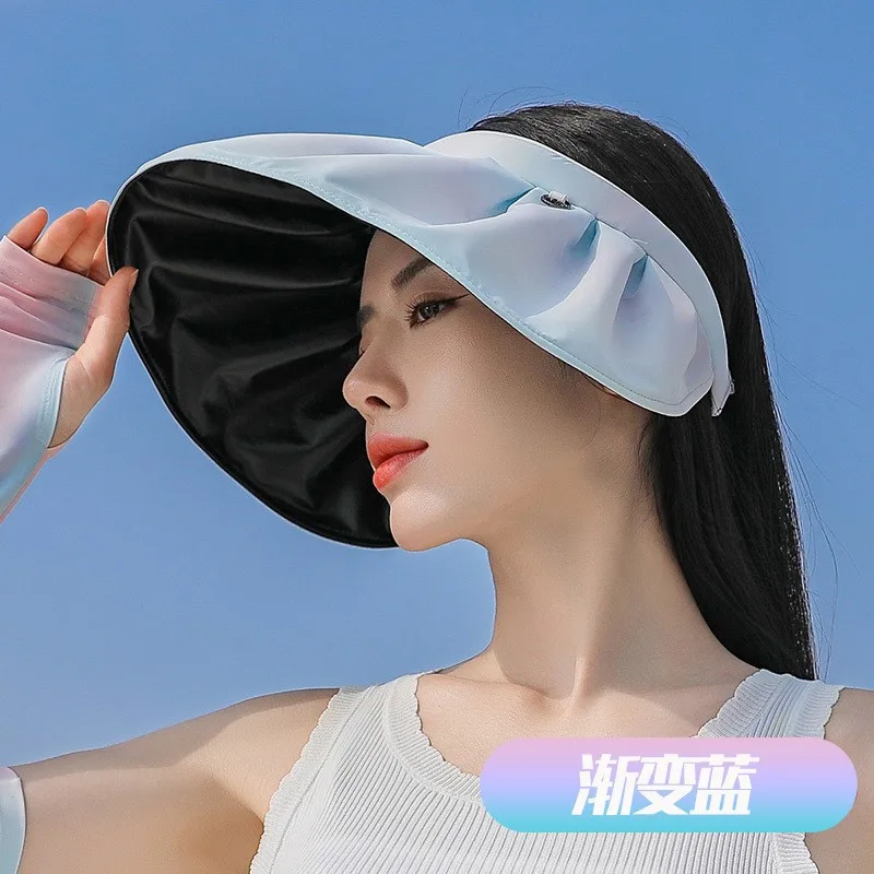 قوس قزح تغيير تدريجي اللون فارغة قبعة الشمس الصيف قبعة الحماية من الشمس قذيفة قبعة في الهواء الطلق المحمولة المتداول عقال قبعة الشمس 2