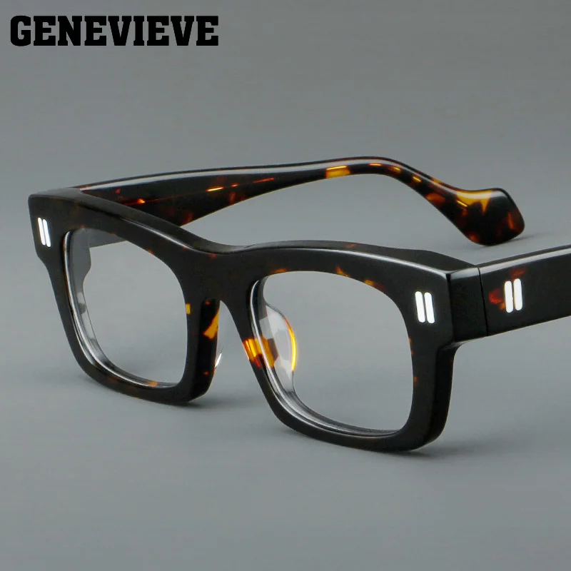GENEVIEVE Square Acetate Photochromic Anti Blue-ray Reading Glasses Polarized Sunglasses Customizable Prescriptions Available