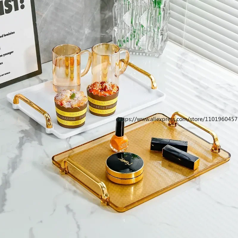 

Поднос, Сервировочная тарелка, ручка, пластиковая чашка для чая, кофе, десерта, оттоманка, прямоугольный декоративный сервис для хранения