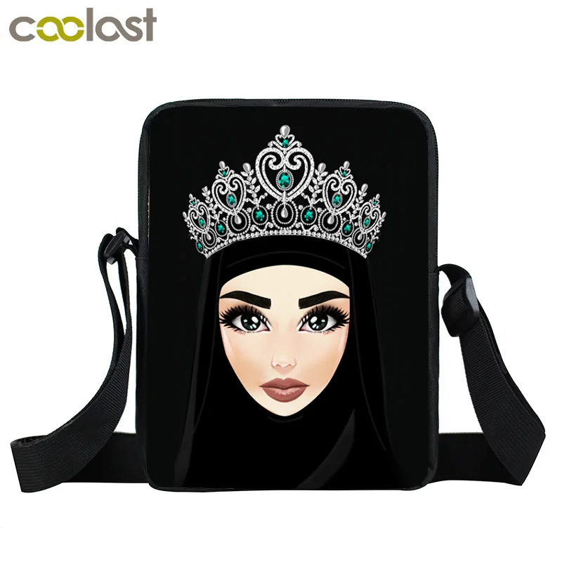 

Hijab Face Muslim Islamic Gril Eyes Print Small Shoulder Bag Women Handbag Casual Totes Teenager Girls Crossbody Bags Bookbag