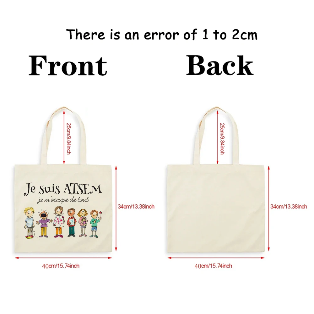Super ATSEM Whimsical Design Tote Bag Women Shopping Organizer Perfect Gift for Educators & Childcare Professionals Cadeau Atsem