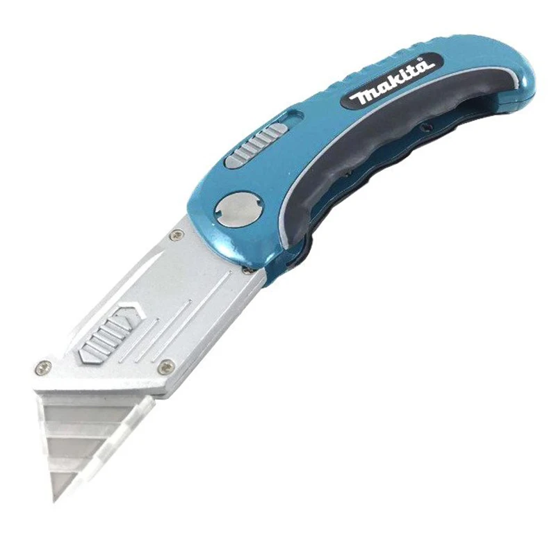 Makita B-65501 Folding Utility Knife Wallpaper Heavy Duty Trapezoid Thickening Metal Cutting Blades Art Knife Hand Tool