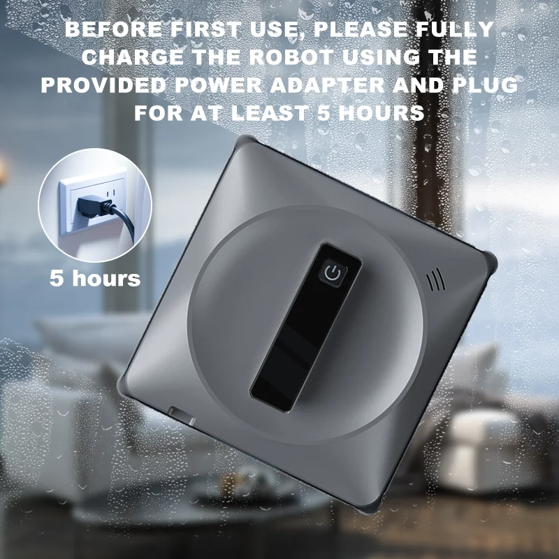 Robô aspirador de pó inteligente para limpeza de janelas, dispositivo elétrico para limpeza de vidro, uso doméstico, controle remoto