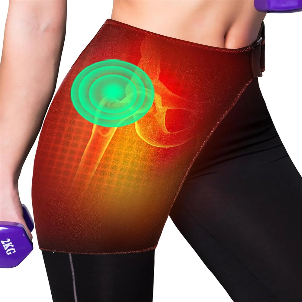 

Грелка для поддержки бедра с подогревом, грелка для бедер, облегчение боли при ишиасе с массажером, электрическая грелка для бедер, ягодиц, семейный подарок